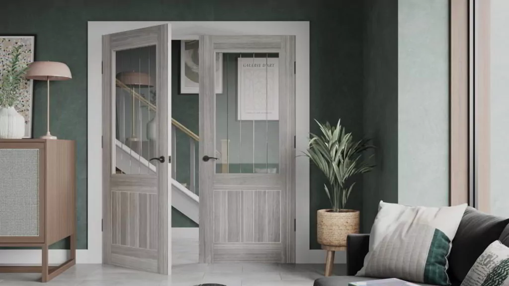 banner desain ruang tamu 3x3 pintu tengah