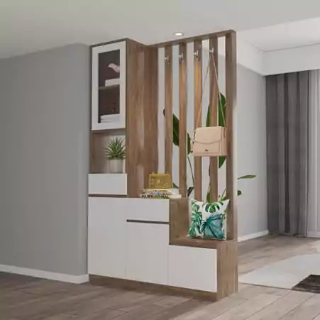 jadikan sekat ruang tamunya sebagai lemari yang fungsional - sekat ruang tamu kecil