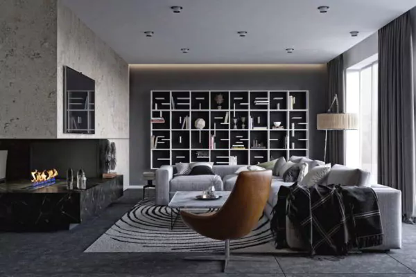 lantainya bisa menggunakan marmer atau vynil - ruang tamu modern